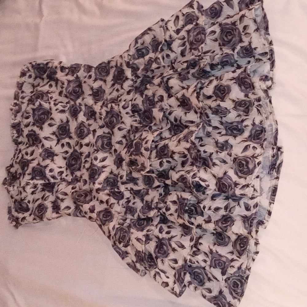 Women's Timing Blue Rose Flowered Strap-less Dress
